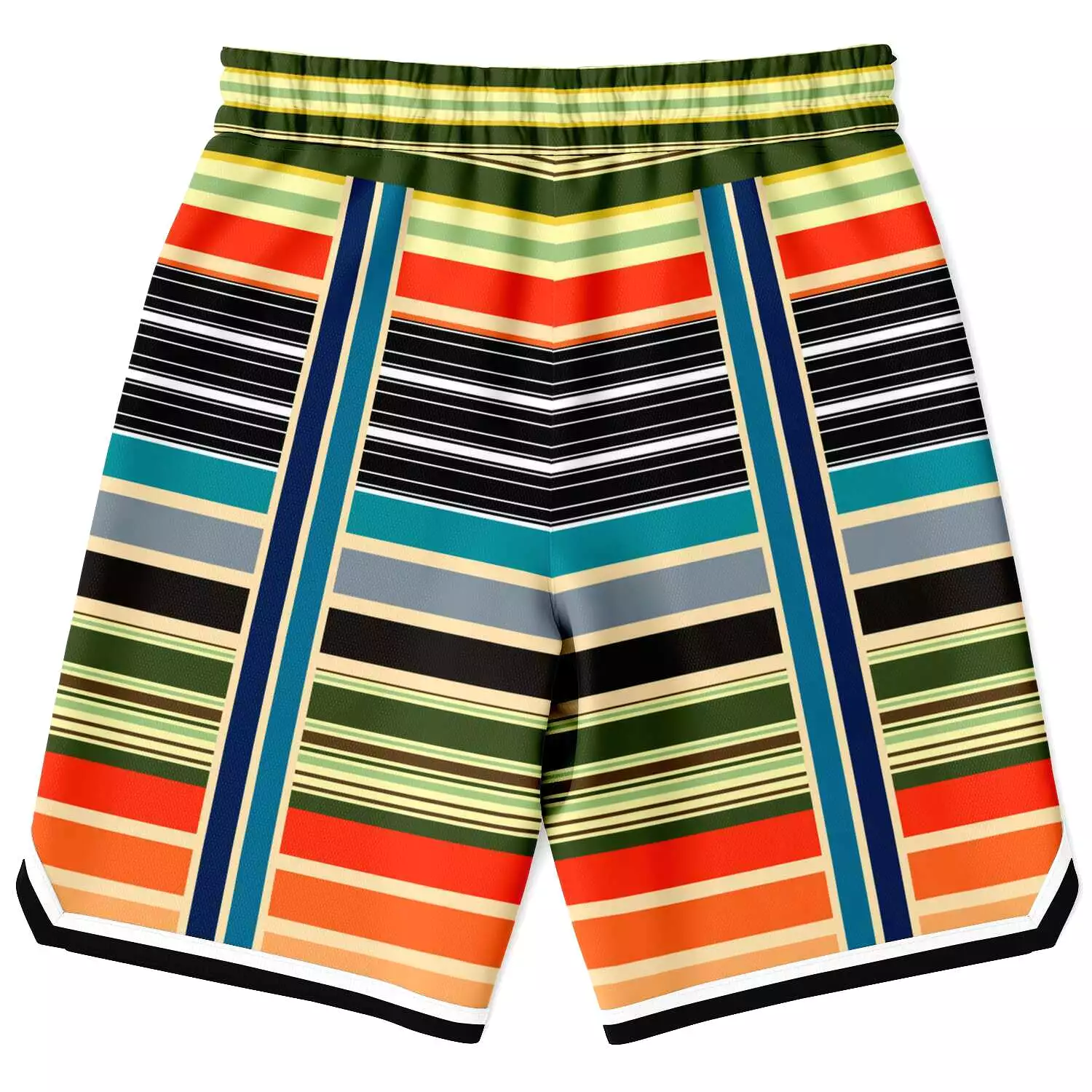 Tequila Sunrise Striped Basketball Shorts