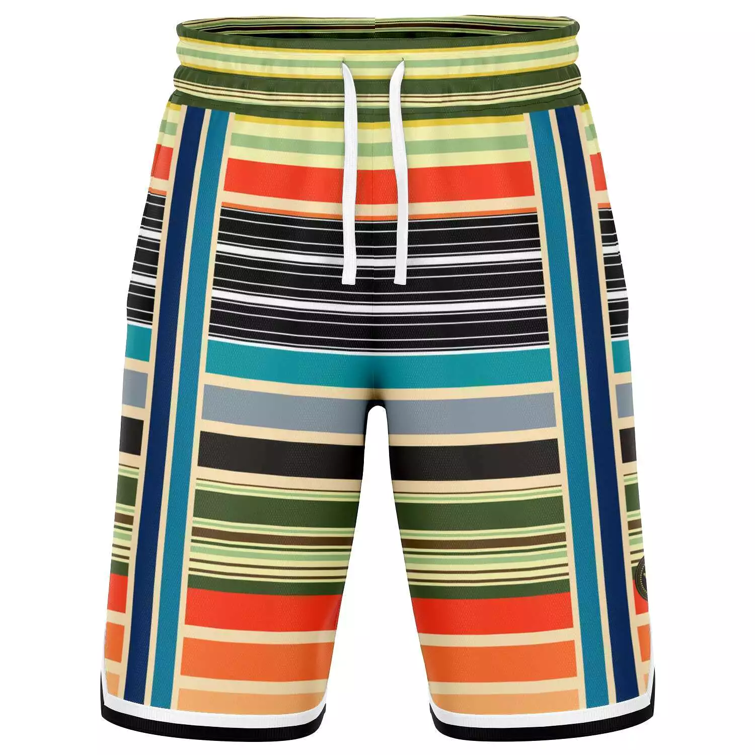 Tequila Sunrise Striped Basketball Shorts