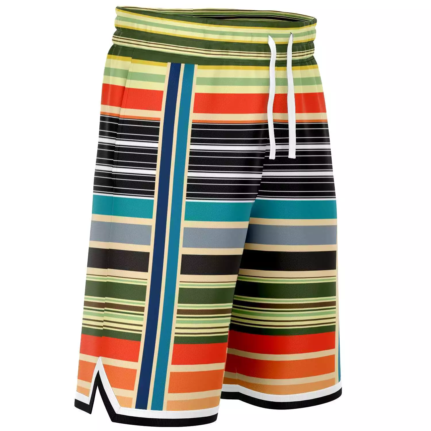 Tequila Sunrise Striped Basketball Shorts