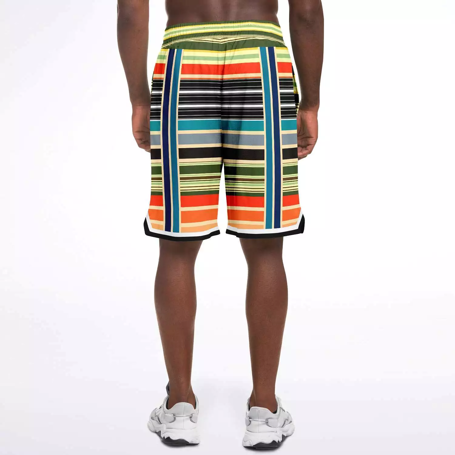 Tequila Sunrise Striped Basketball Shorts