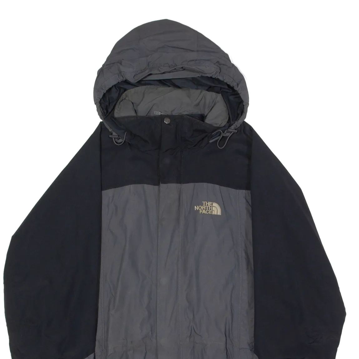 THE NORTH FACE Mens Coat Grey Nylon Hooded Colourblock XL