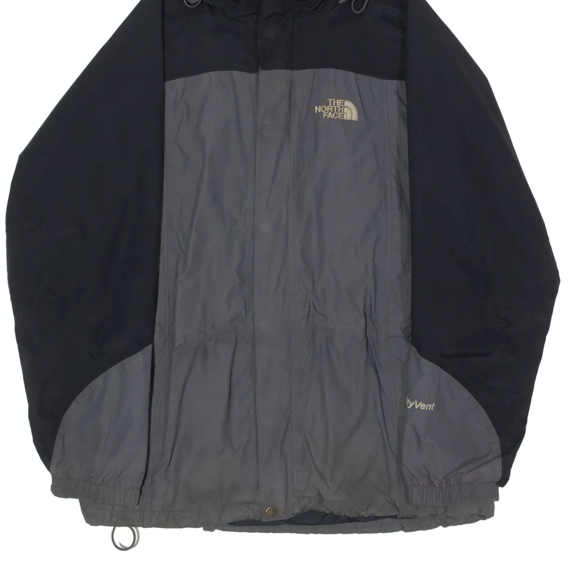 THE NORTH FACE Mens Coat Grey Nylon Hooded Colourblock XL