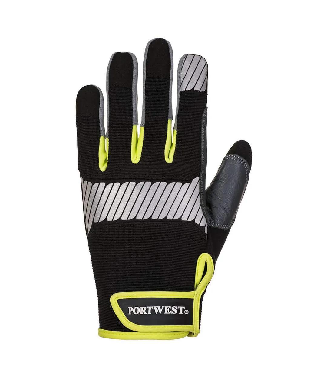 Unisex adult pw3 utility gloves xl black/yellow Portwest