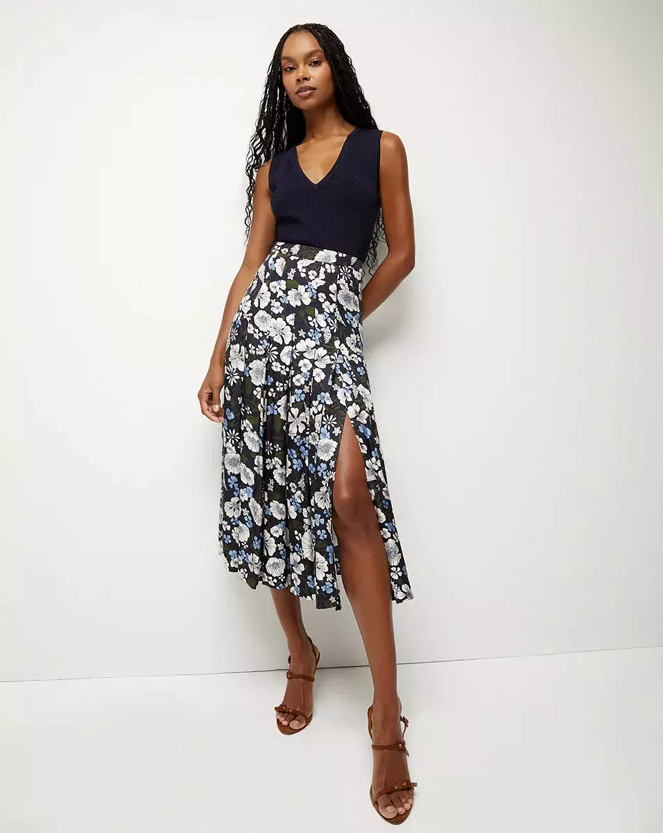 Veronica Beard - Norris Skirt - Navy Floral Multi