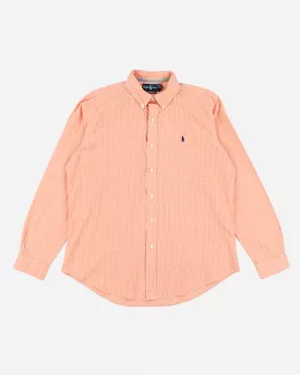 Vintage 90s Ralph Lauren Orange Gingham Shirt - L