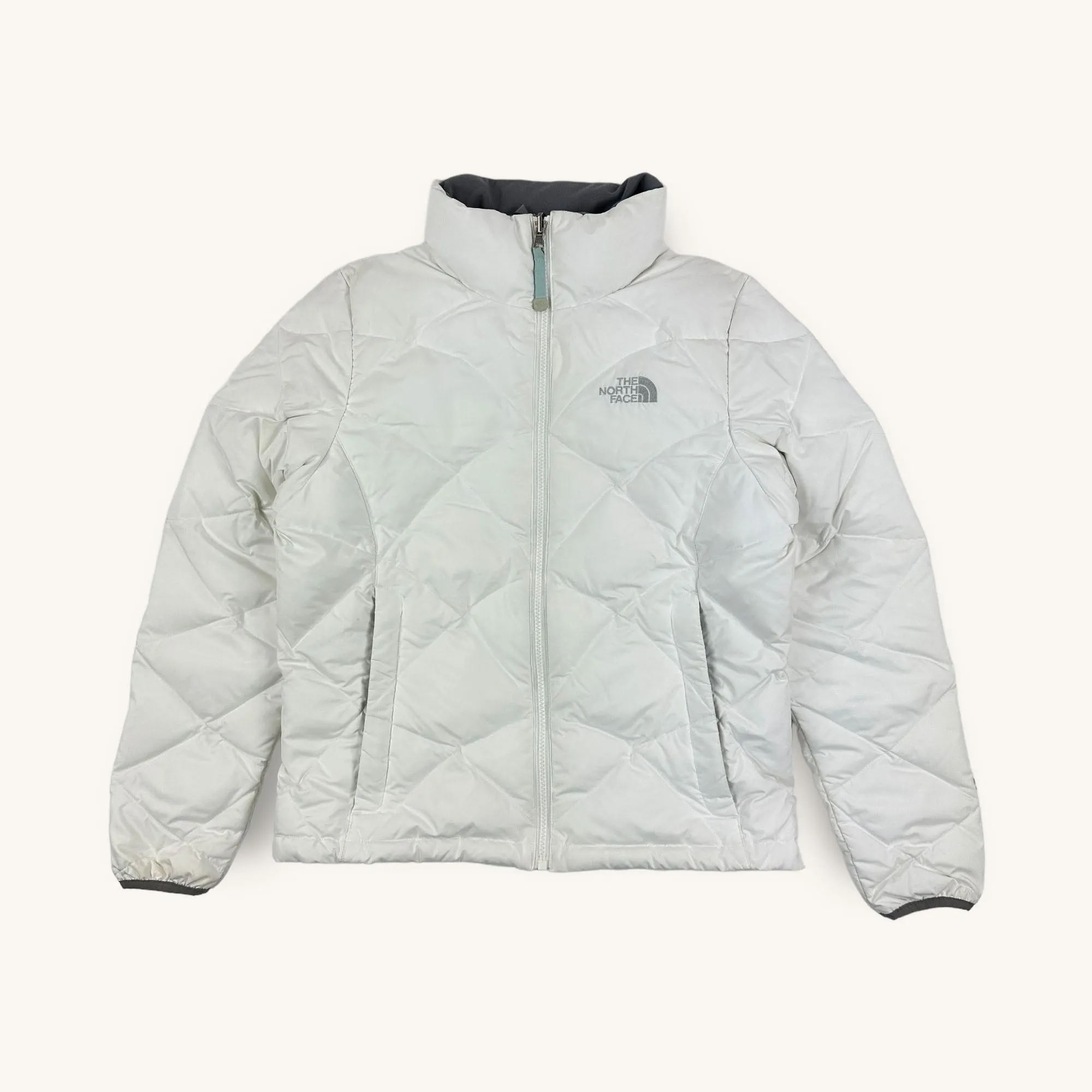 White The North Face Nuptse 550 Puffer Jacket Coat (S)