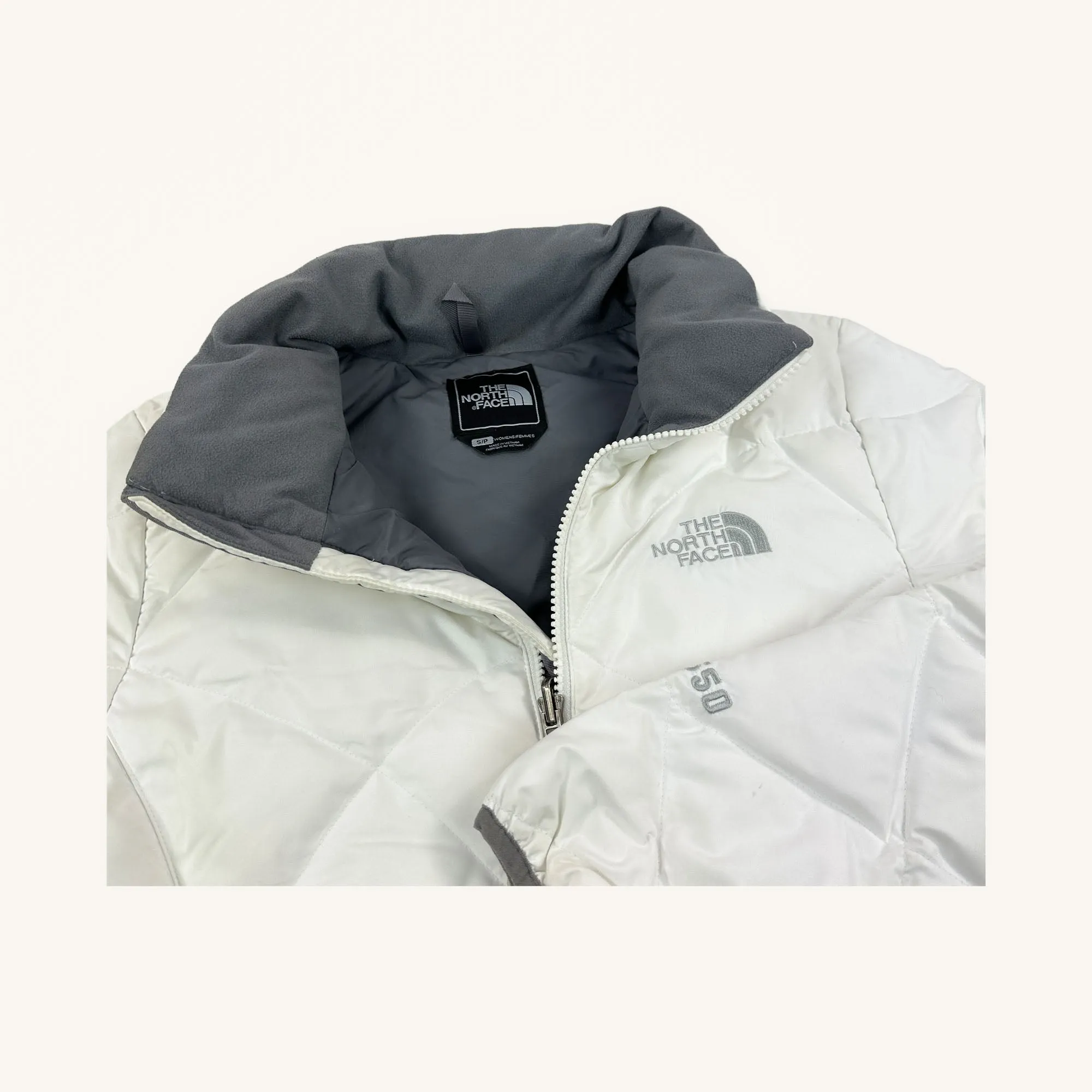 White The North Face Nuptse 550 Puffer Jacket Coat (S)