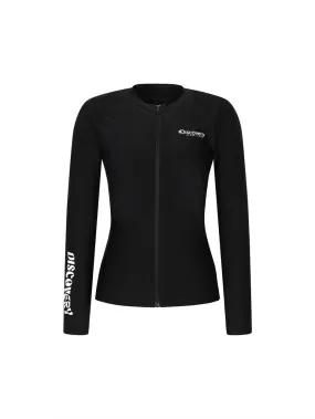 [WMS] Essential Women Full-Zip Rashguard Black