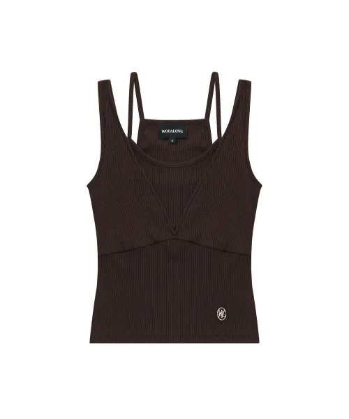 WOOALONG  |Blended Fabrics Sleeveless Street Style Plain Logo