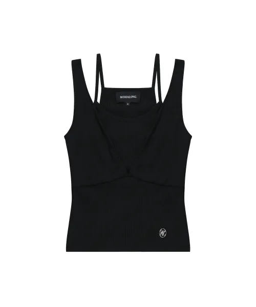 WOOALONG  |Blended Fabrics Sleeveless Street Style Plain Logo