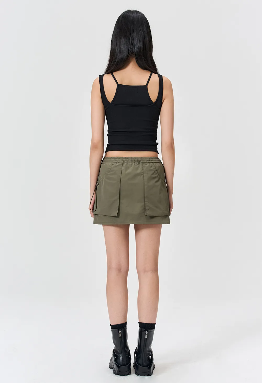 WOOALONG  |Blended Fabrics Sleeveless Street Style Plain Logo