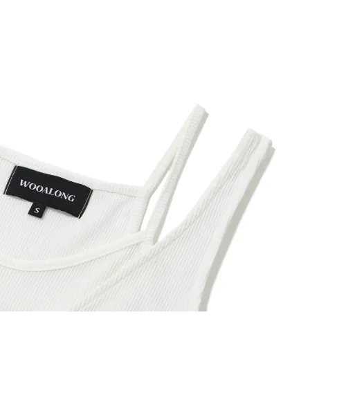 WOOALONG  |Blended Fabrics Sleeveless Street Style Plain Logo